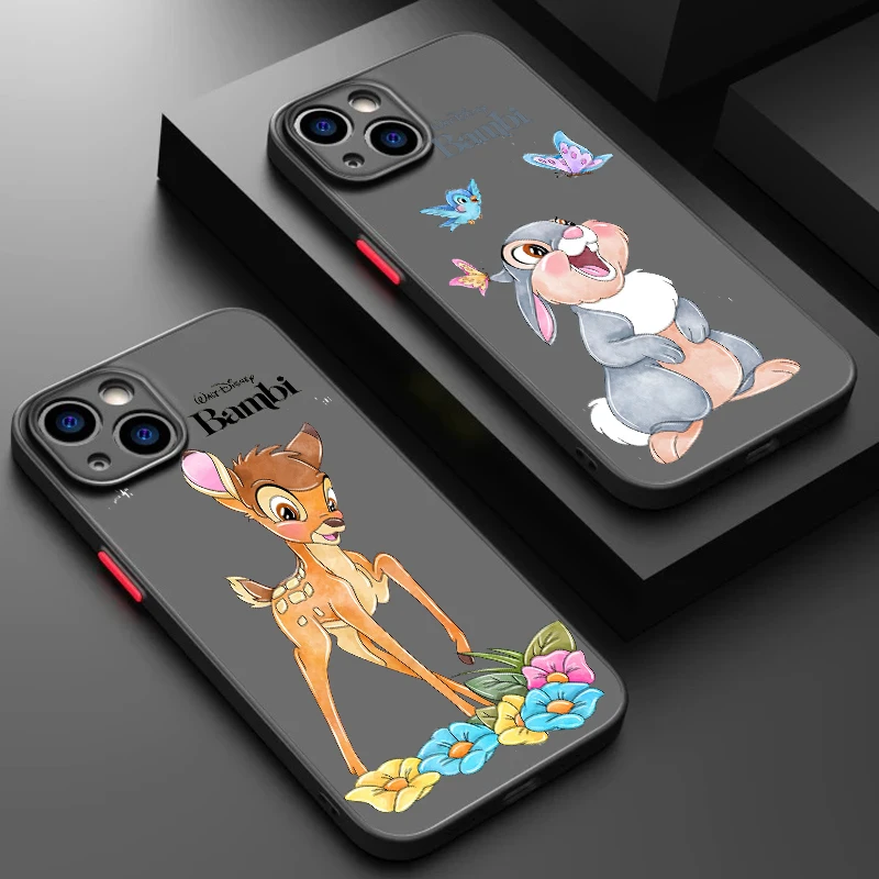 Bambi-Frosted جراب هاتف شفاف ، كرتون ديزني ، ظريف ، بلوري ، مناسب لهاتف أبل أيفون 16 ، 15 ، 14 ، 13 ، 12 ، 11 ، XS ، XR ، X ، Pro Max ، زائد, ميني #2