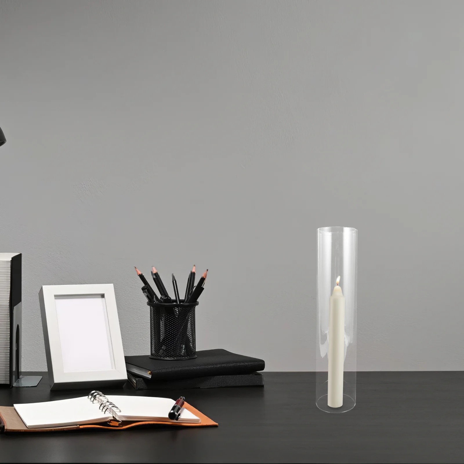 

2Pcs Clear Glass Cylinder Holders Windproof Hurricane Tube Cover Tall Pillar Sleeve for Outdoor Wedding Home Decor