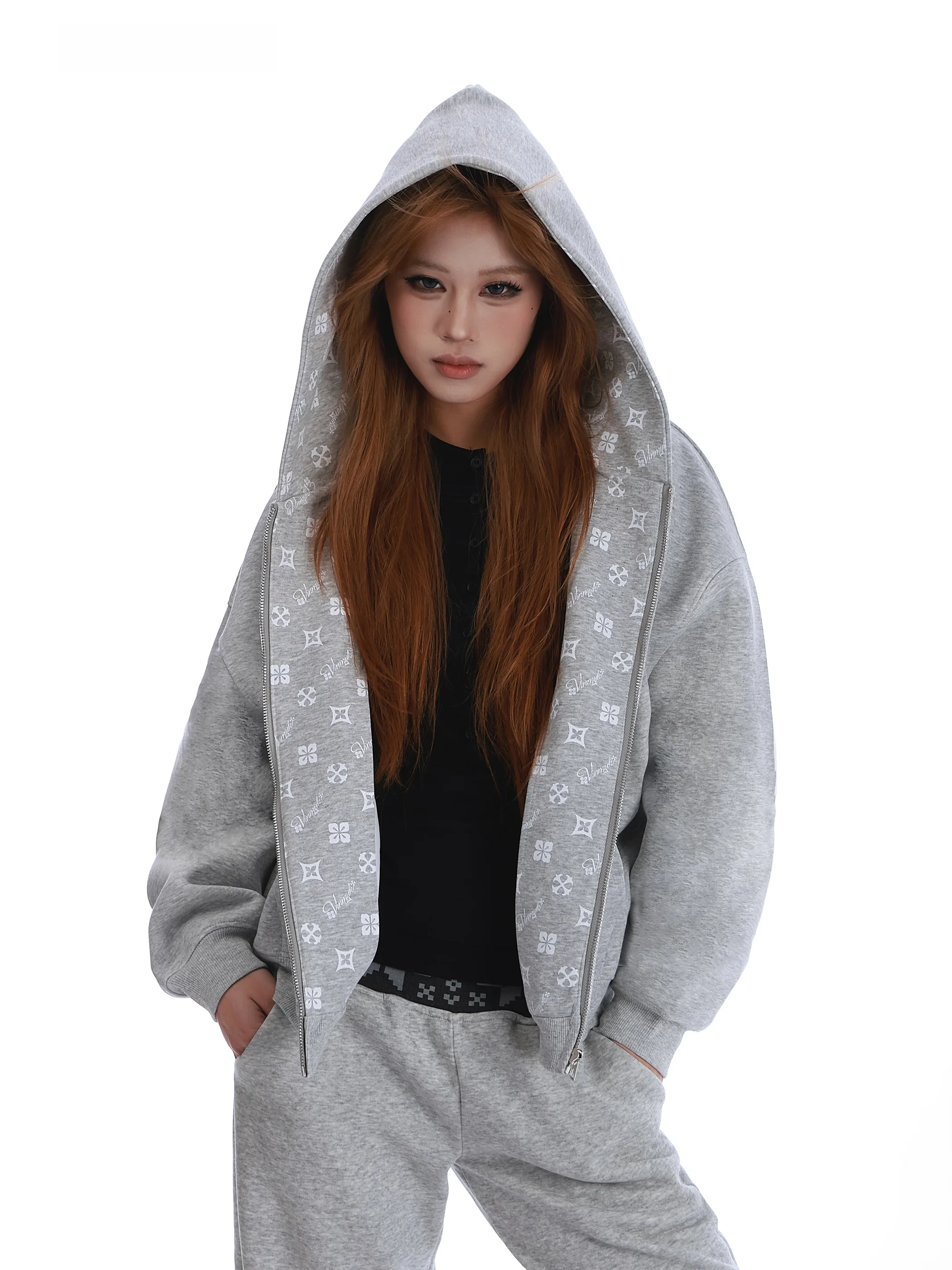 

Женская толстовка-кардиган VINMUK в американском ретро-стиле с капюшоном, осенне-зимняя, модная, свободная, универсальная, на молнии, для уличного стиля