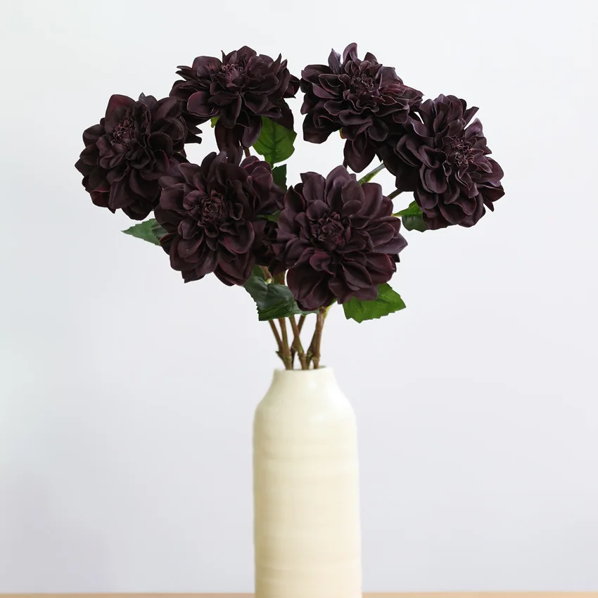 4 Stück Feuchtigkeitsspendende Künstliche Dahlien mit Echtem Touch für Hochzeitsdekoration, Brautstrauß, Heimdekoration, Partytisch-Blumendekoration – Detail 10