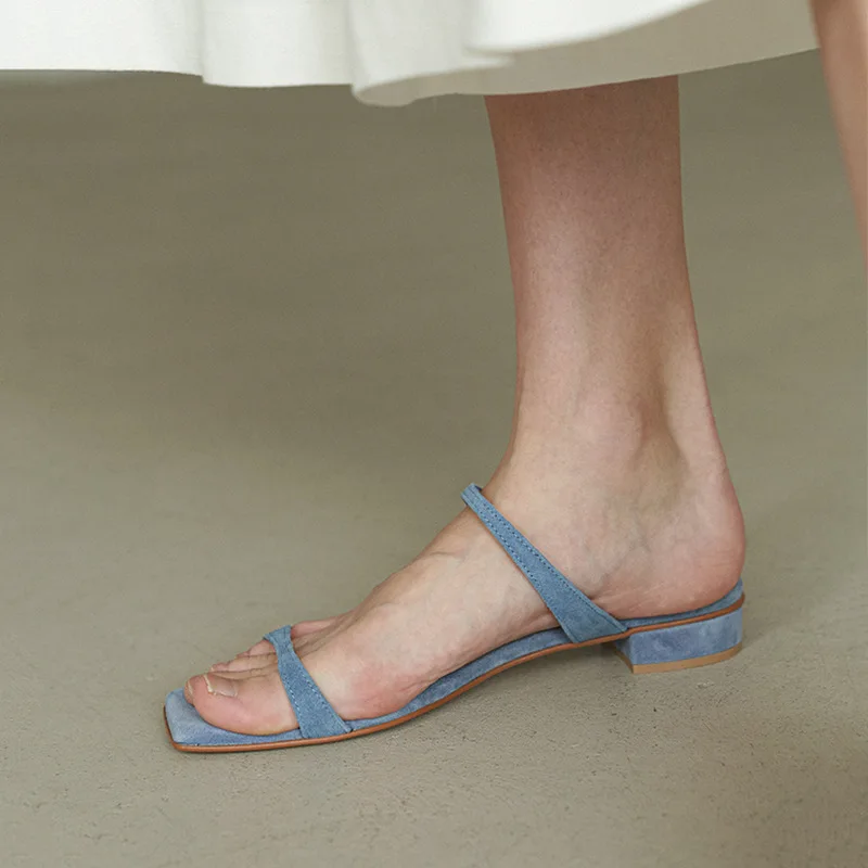 Sandalias minimalistas antideslizantes para mujer, chanclas planas de dos partes a la moda, para playa y exteriores, novedad de verano, 2023