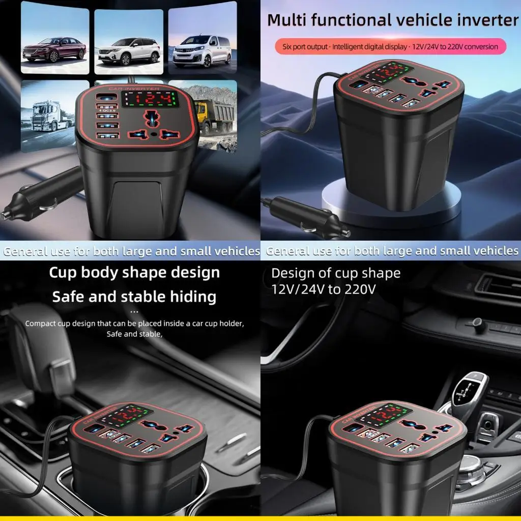 SZCH Versatile Compact 200W Car Power Inverter With Quiet Cooling Fan For Electronics
