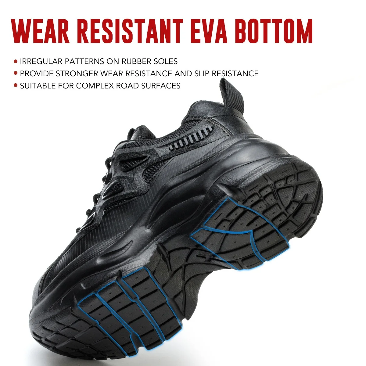 1667 Safety Shoes Women\'s Anti-smash Anti-puncture Increase 5cm Mesh Breathable Anti-slip Protective Shoes Black