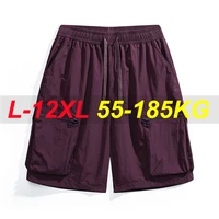 Pantalones cortos para hombre de talla súper grande 12xl 11xl, caderas 176cm, seda helada de secado rápido, 100% fresco de nailon, bolsillo grande, pantalones cortos de chándal para hombre 10xl 9xl 8xl