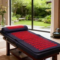 Estera de terapia de luz roja con calor infrarrojo lejano, soporte para el cuello 3D, estera de masaje profesional para aliviar el dolor para uso en Spa en el hogar, relajación muscular