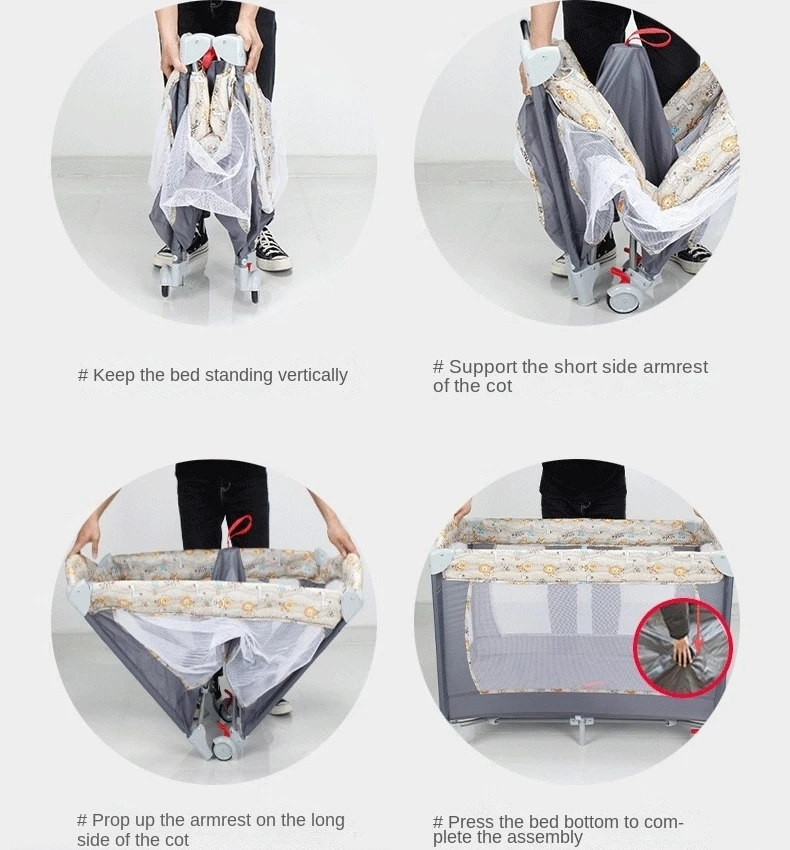 Multifunctioneel babybedje Babynest Wieg Wieg Babybedje Reisbed Gemakkelijk op te vouwen met commode