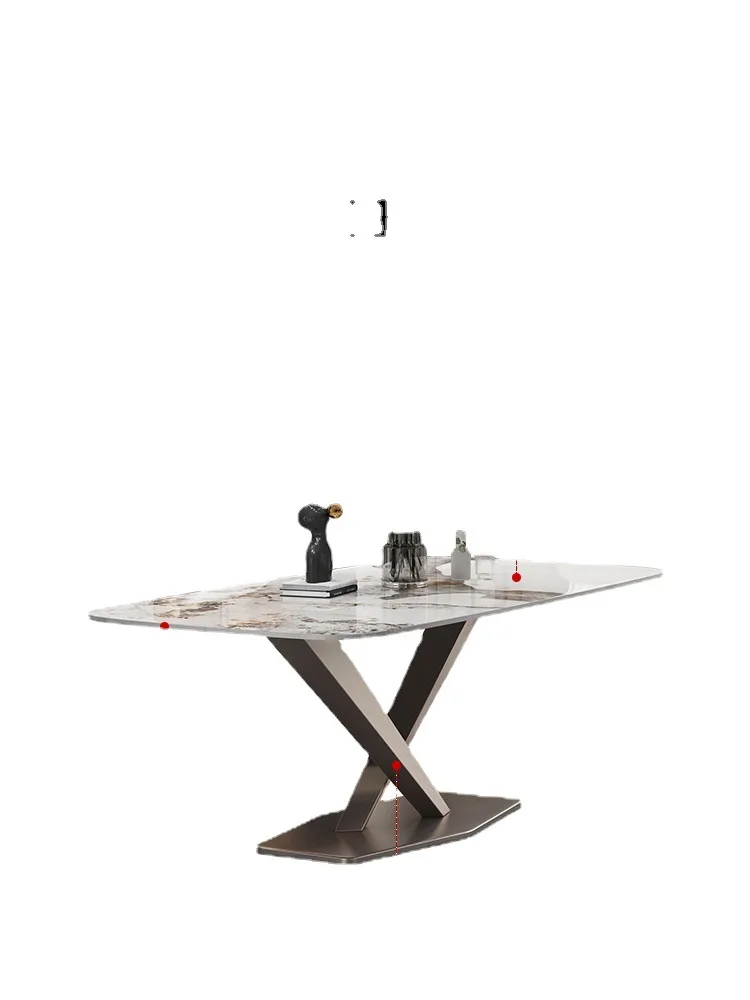 

Modern, simple, bright, slate, dining table and chairs, light luxury, Italian, household, small apartment, stainless steel