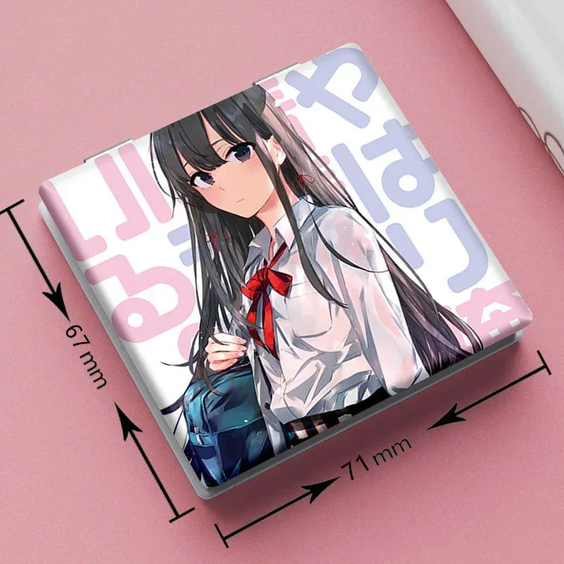 7x6 cm La mia commedia romantica giovanile è sbagliata come mi aspetta Specchio per trucco pieghevole bifacciale Anime portatile con ingrandimento carino