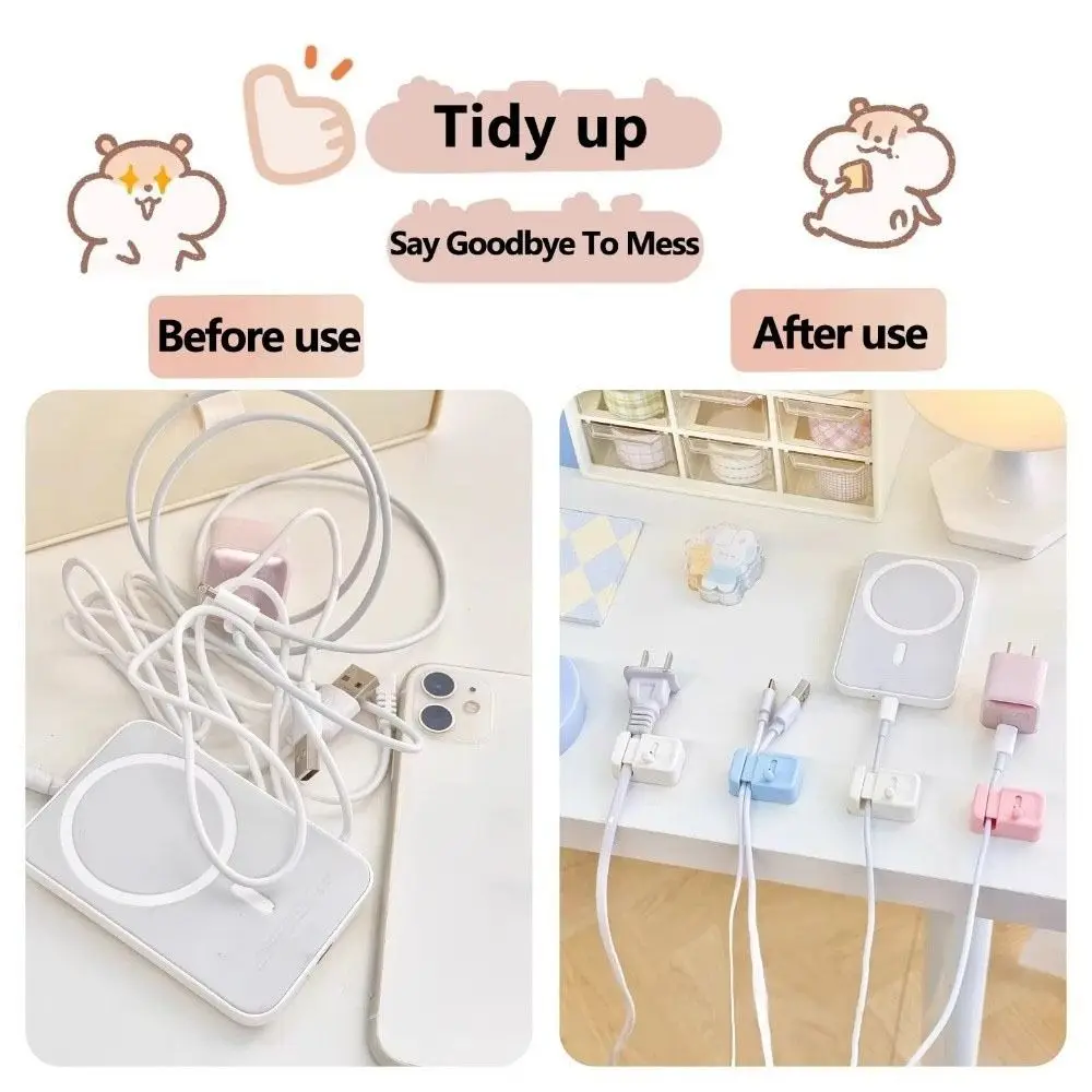 

New No-Drill Mounting Desk Cable Organizer Simple Bundling Clips Cord Organizer Securing Cable Clips Office Organization