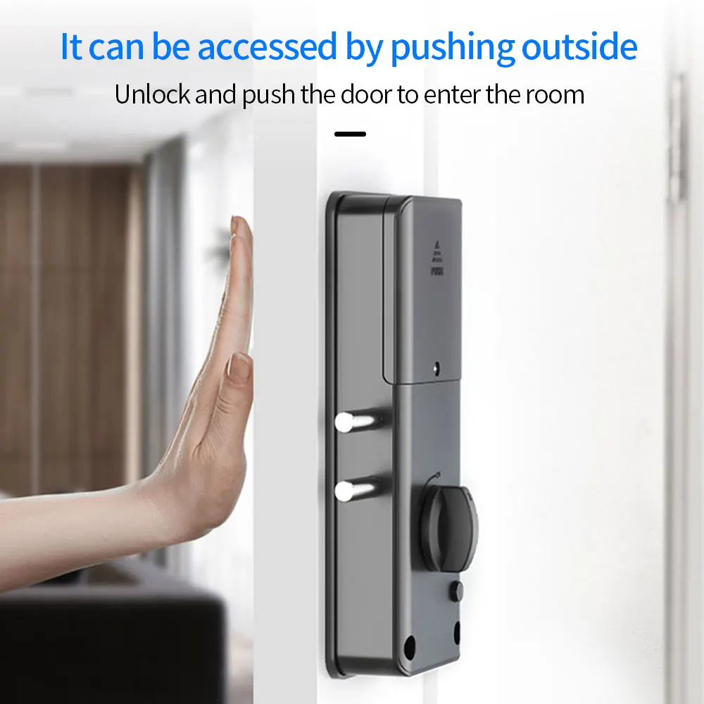 Tuya APP Smart Home Bluetooth Door Lock 13.56Mhz IC Card Motor Lock Invisible Keyless No Drill Hole Installation support Gateway