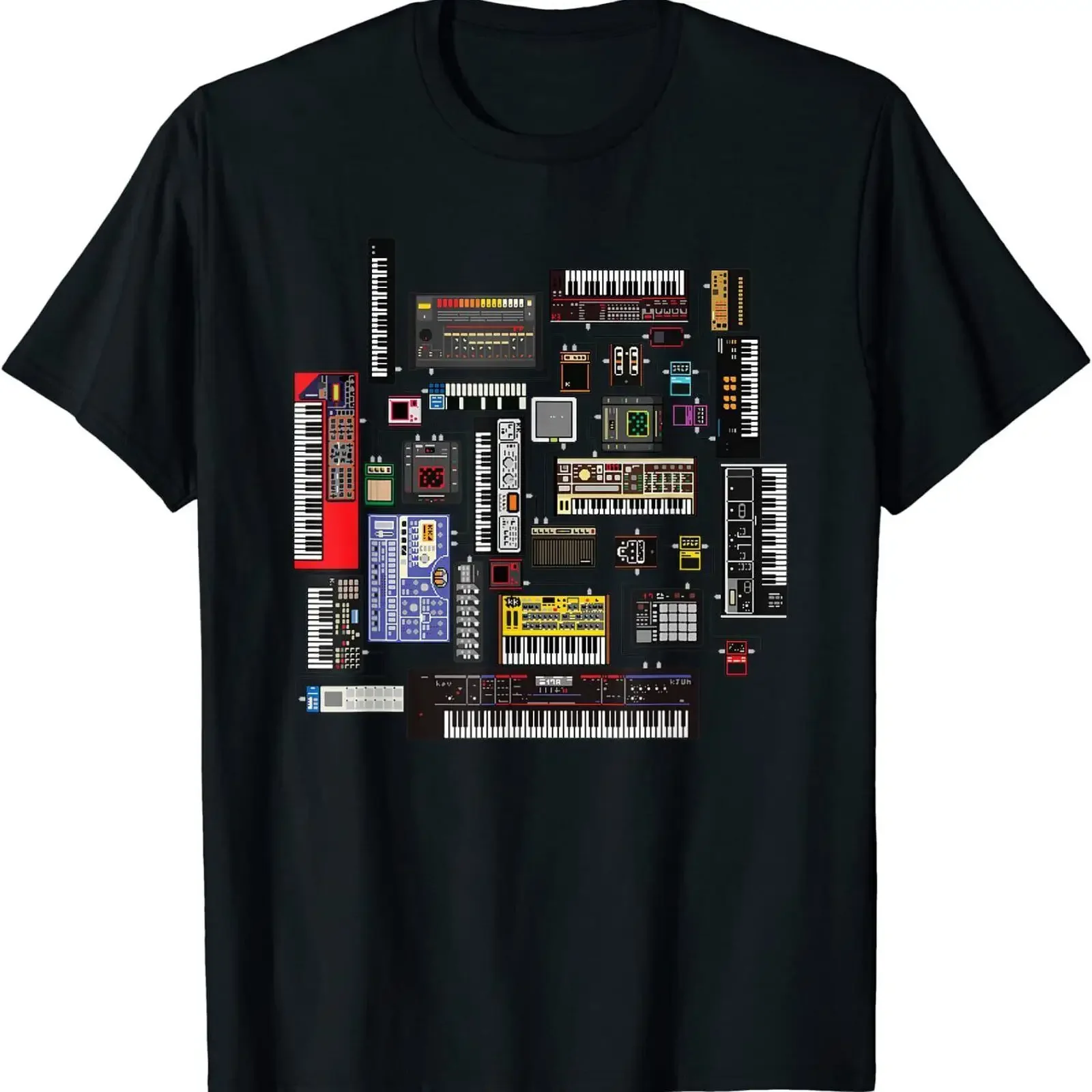 Analog Modular Synthesizer Music Producer Keyboard T Shirt S 5Xl vintage Washed Stylish streetwear designer clothes Comfortable