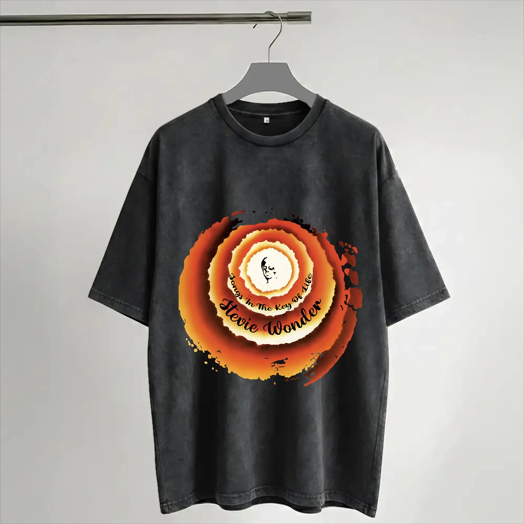Harajuku Washed Shirts Stevie Wonder Songs in The Key of Life 50th Anniversary Tour  Merch Vintage T Shirt Oversize  Streetwear