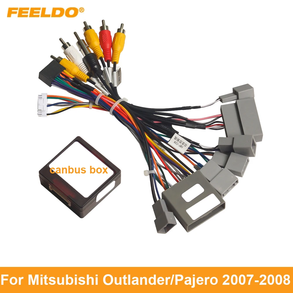 

FEELDO Car 16pin Power Cord Wiring Harness Adapter For Mitsubishi Outlander/Pajero(07-08,European) Installation Head Unit