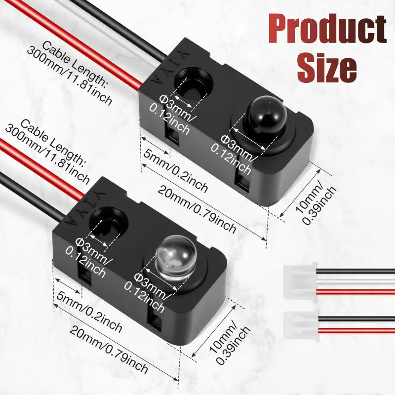 1/4Pcs Infrared Circuit Breaker Sensor 3mm LED Lamp Distance Sensor Counting Module DC 3 To 5V For IR Break Beam Sensor