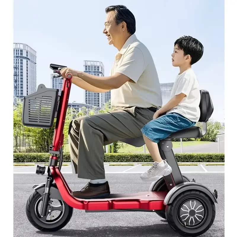 

2026Foldable 3-Wheel Mobility Scooter for Seniors with Anti-Theft Alarm 2-Seat Long Range 1000W Small Electric Tricycle for
