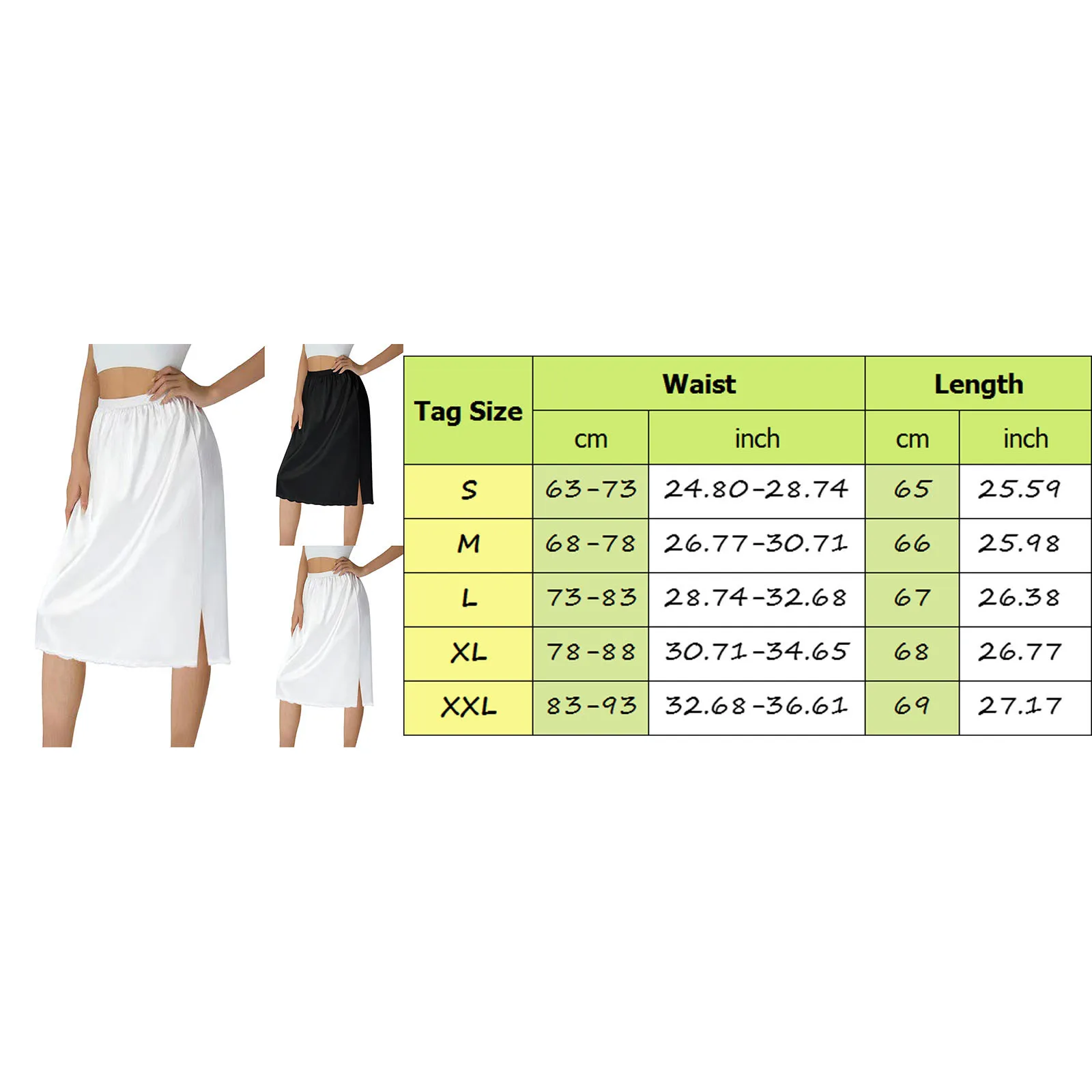 Women Half Slips Under Dress Lace Hem Elastic Waist Knee Length Midi Skirts New Simple Gentle  Petticoat Underskirt For Summer