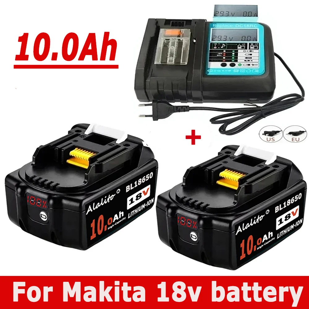 

Сменный аккумулятор BL1850 18 в 10000 Ач для электроинструмента Makita, мАч, BL1840, BL1860, аккумулятор со стандартным дисплеем мощности