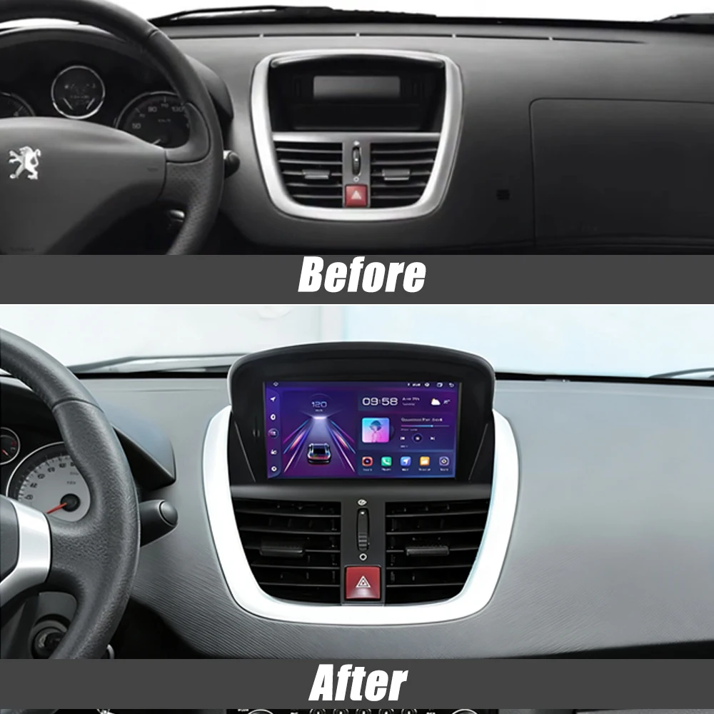 Car Radio Android 16 For Peugeot 206+ 2009 2010 2011 2012 2013 Carplay Video GPS Navigation Multimedia Player DVD 4G Wifi BT RDS