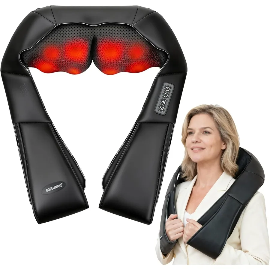 

Электрический массажер шиацу для шеи и спины с подогревом для облегчения боли в глубоких тканей, разминающий массаж для плеч, талии, ног и платы