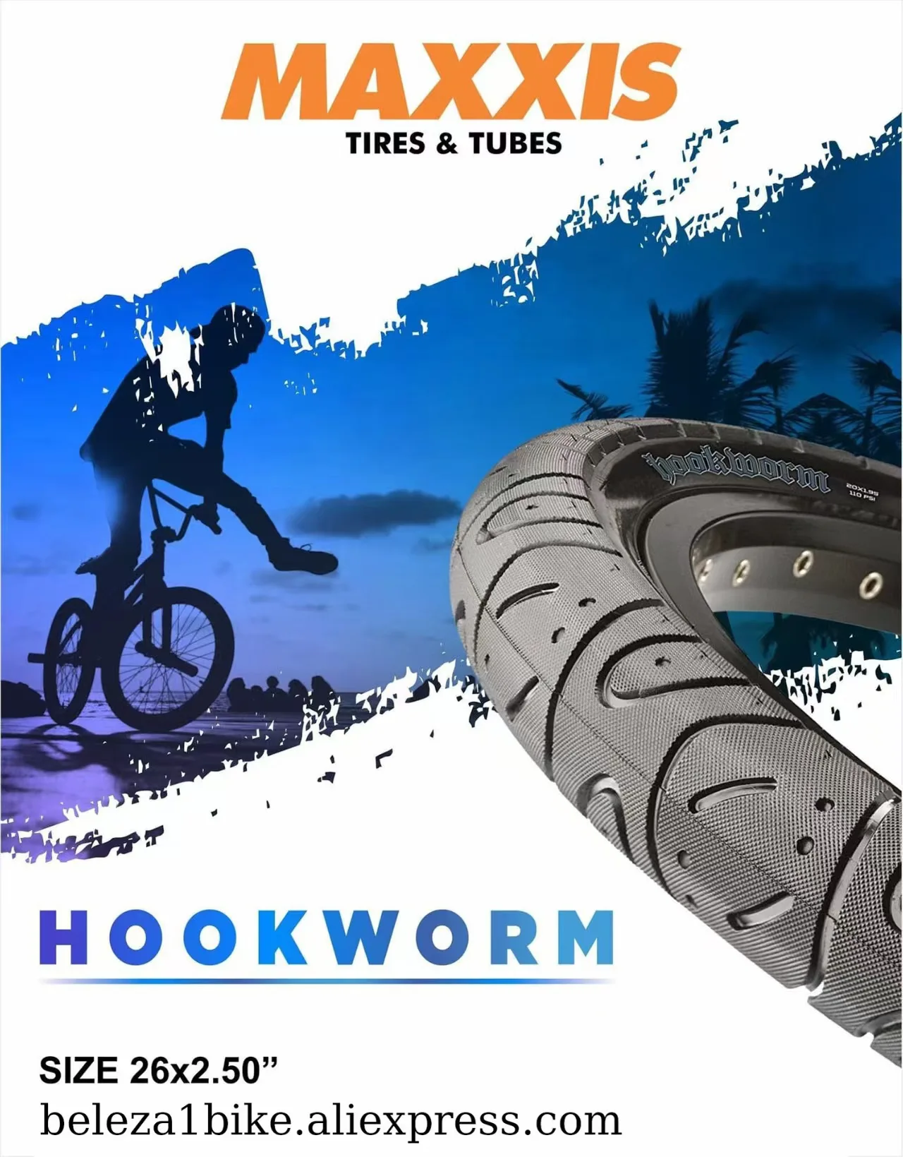 MAXXIS Hookworm 26 X 2.5 Fahrradreifen BMX Drahtreifen für Street, Park, Vert, Flatland in den Größen 26, 27.5 oder 29 Zoll – Detail 7