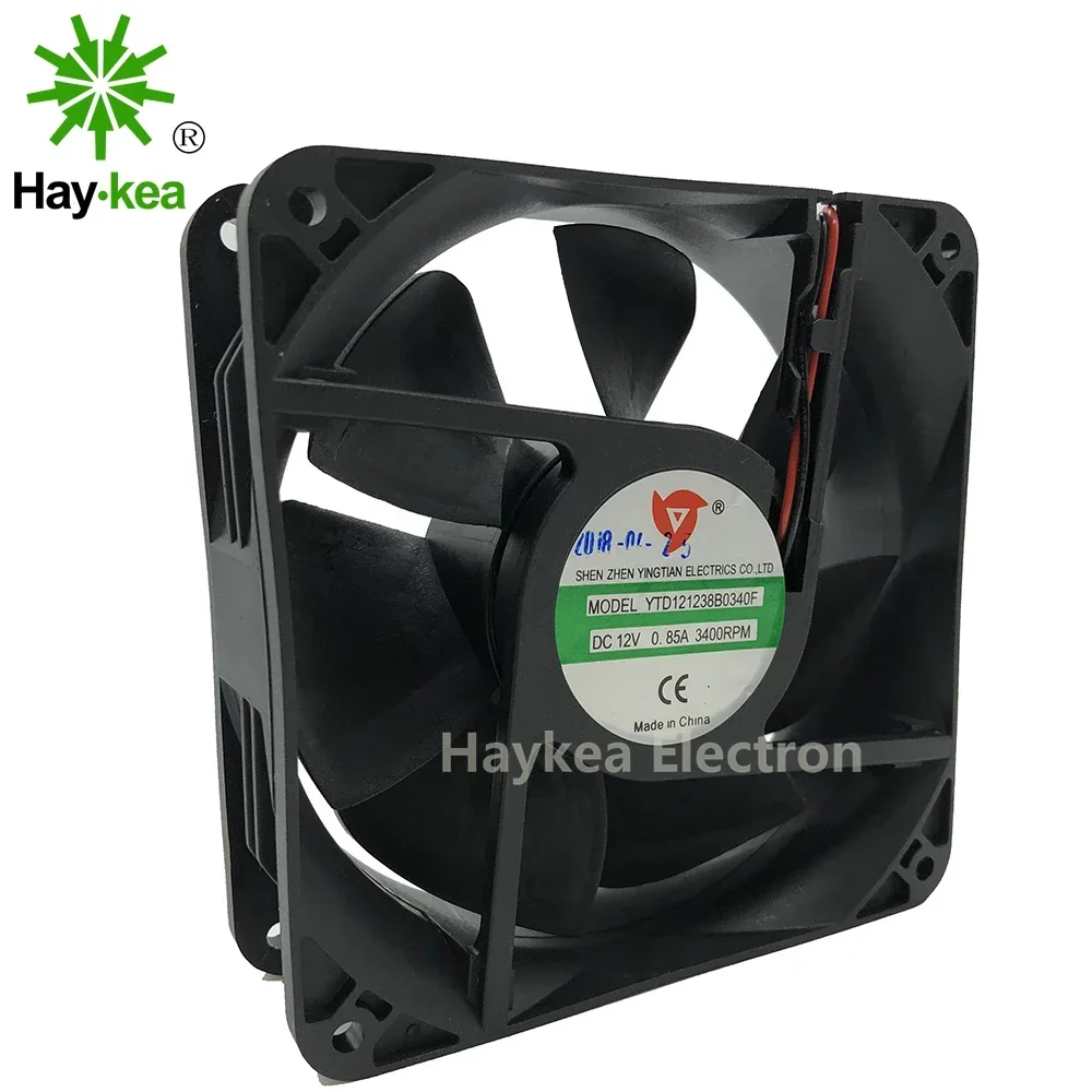 

+New 12cm for 2PIN YTD121238B0340F 12038 DC 12V 0.85A 120x120x38mm Machine Case Cooler Heatsink Fan