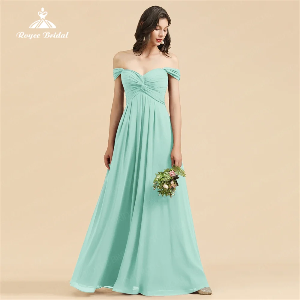 Modest Off Soulder A Line Bridesmaid Dresses Chiffon Pleated Sweetheart Sleeveless Customize Maid Of Honor Gowns vestido festa