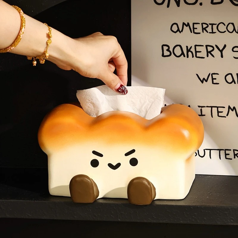 

Toast Ceramic Tissue Box Living Room Dining Table Paper Box Phone Holder Creative and Cute Home Furnishings Decoration