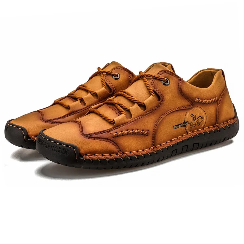 Scarpe da ginnastica da uomo in pelle scarpe da trekking all'aperto mocassini da uomo mocassini scarpe antiscivolo uomo guida lavoro scarpe Casual Zapatillas Hombre