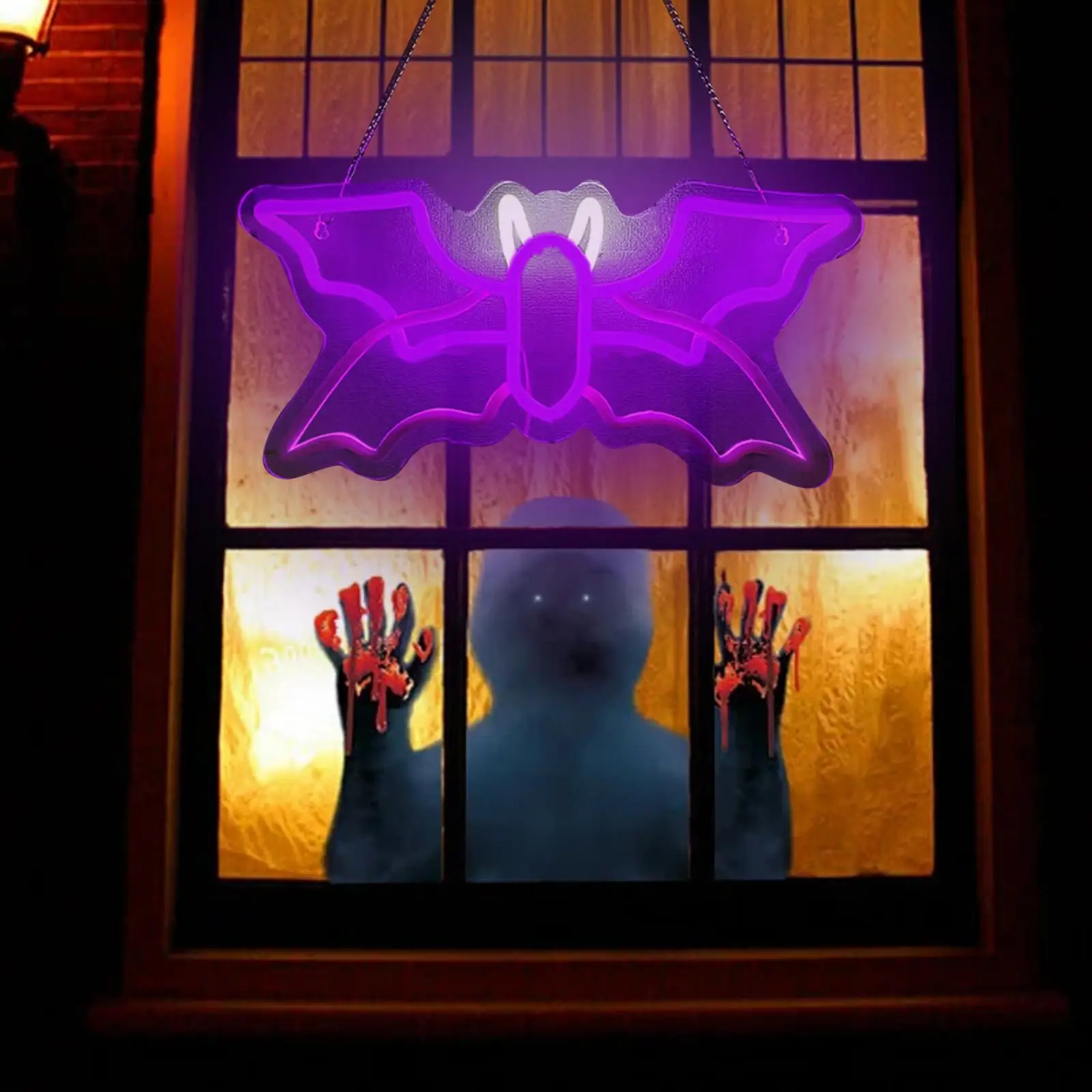 Bat Shaped Neon Sign Halloween Decoration Night Light Ambient Lighting Table