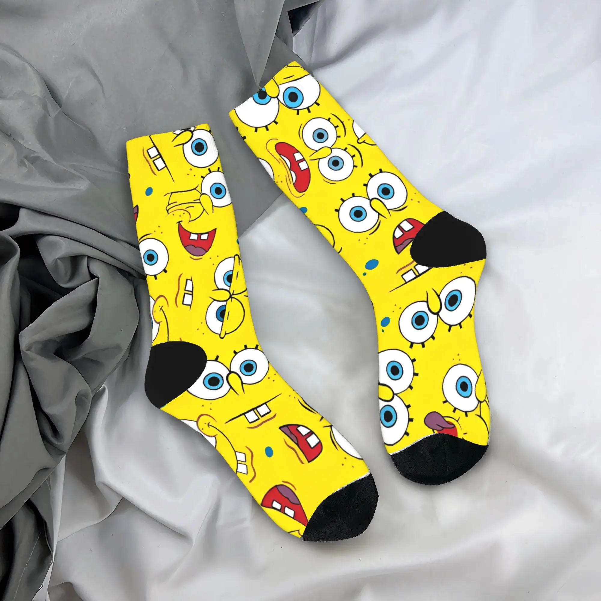 

Носки Губка Боб, нескользящие, унисекс, мужские, средней мягкости, для активного отдыха, весенние, повседневные, с принтом