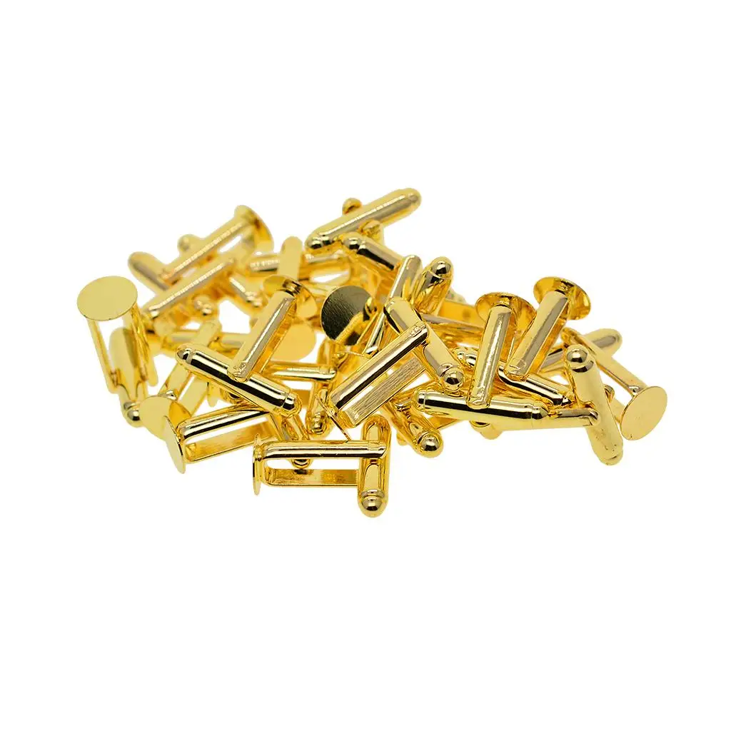 Brass Cufflink Base Findings Round Settings for Mens Shirt Cabochon Jewelry DIY Wedding Accessories