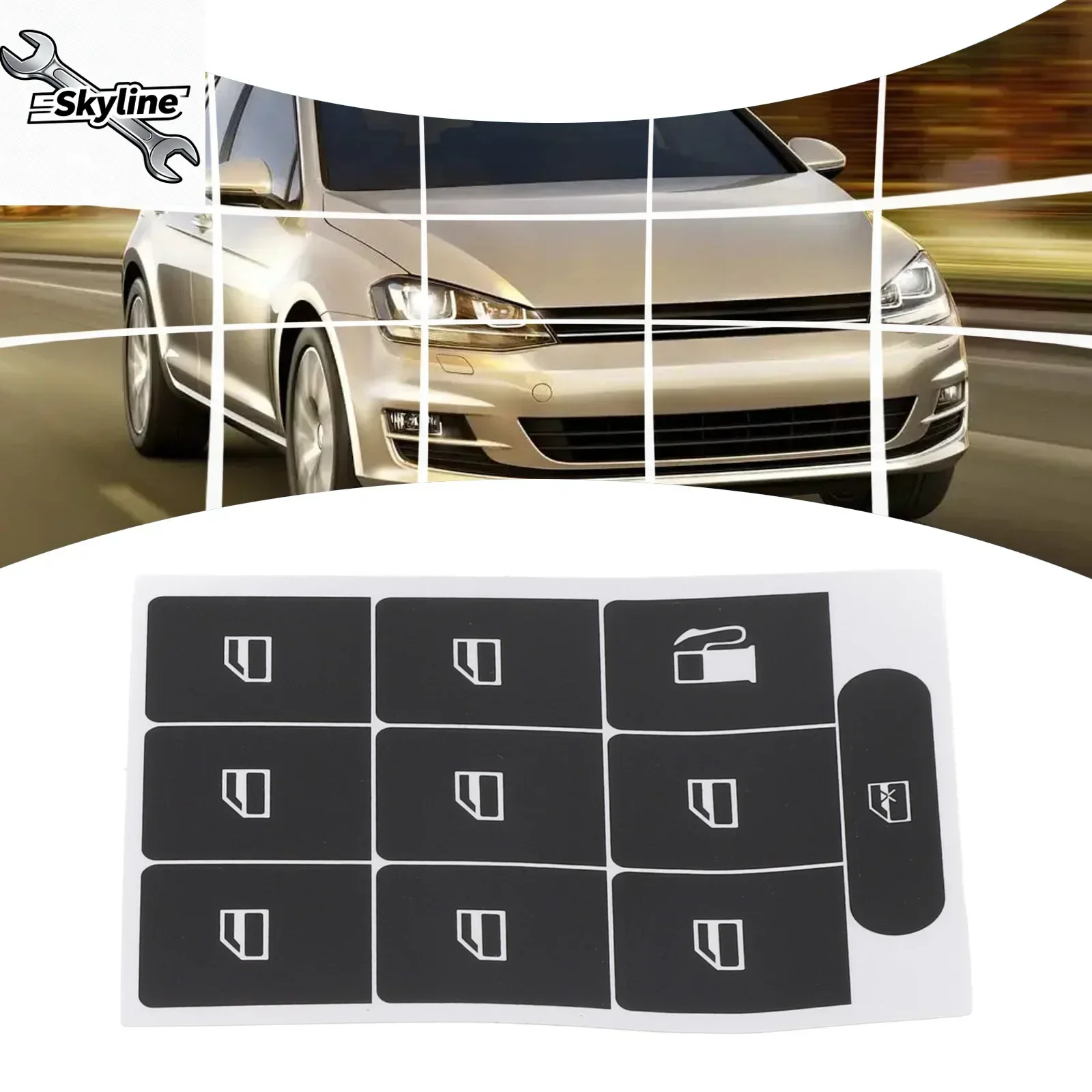 1 Set Car Inner Stickers To Repair The Buttons High Grade Vinyl Decals For Window Buttons For  MK5 For B6