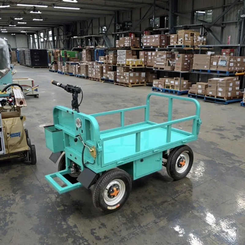 Hot-selling advanced four-wheel electric industrial flatbed truck tool material handling warehouse construction site steel