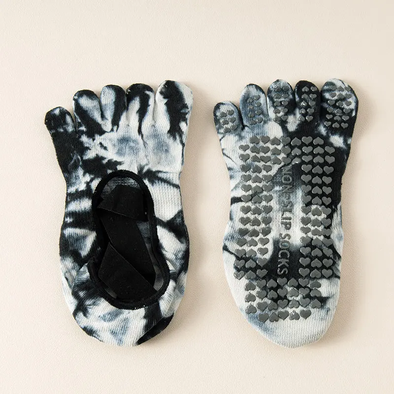 Yoga-Rutschfeste Socken, Damen, professionelle Fünf-Finger-Pilates-Baumwollsocken, Sportsocken für den Innenbereich, geteilte Zehen, schweißabsorbierend – Detail 8