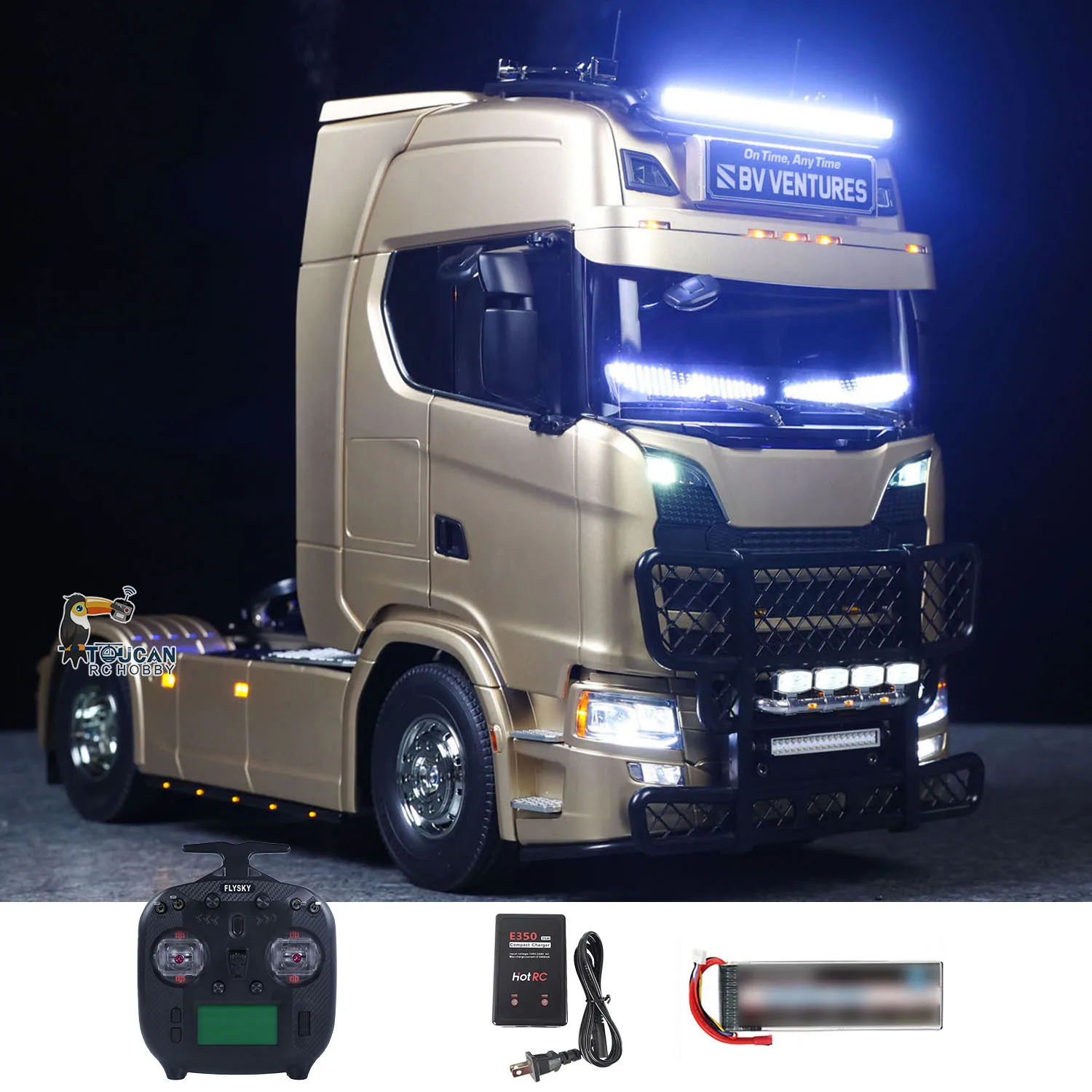 

TOUCAN 56379 1/14 Тракторные грузовики с дистанционным управлением 4X2 TAMIYA Шасси 3-скоростная коробка передач Текущая вода Свет дымовой блок ST8 Радио RTR