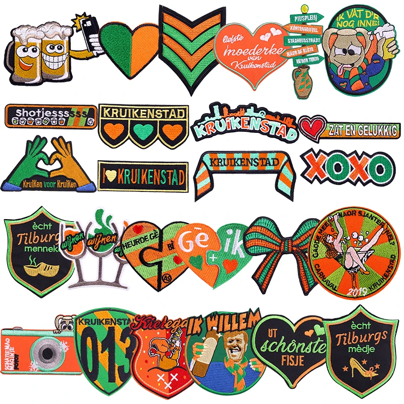 2026 Kruikenstad Festival-Patch, bestickte Aufnäher für Kleidung, zum Aufbügeln, niederländisches Karnevals-Abzeichen für Den, Bosch, Uniform, Souvenir, Geschenk