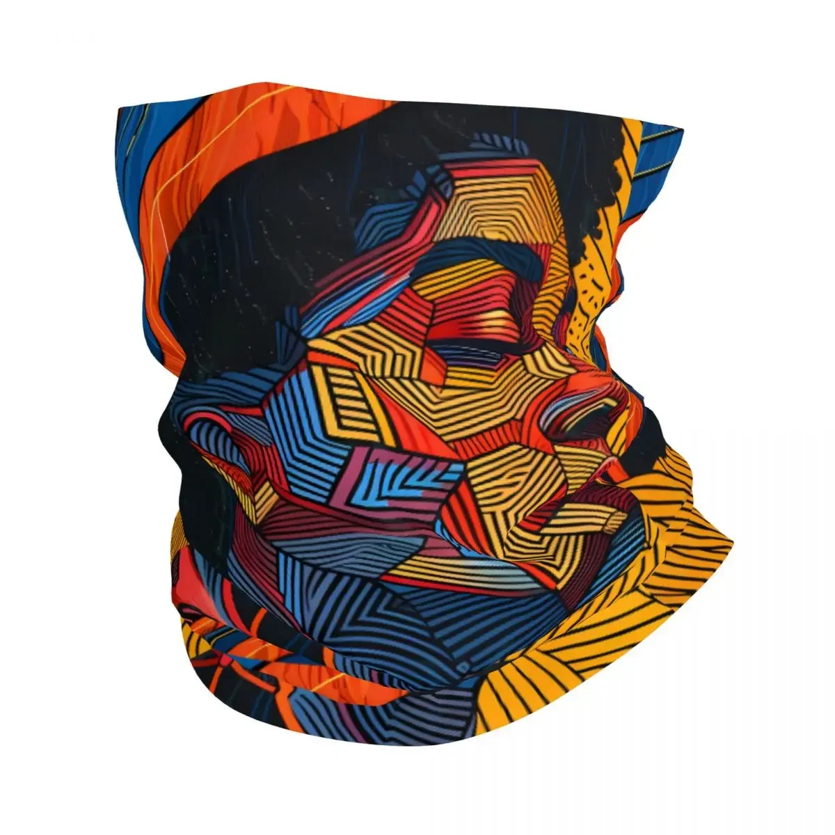 African Tribal Women Art Scarf Neckerchief Neck Face Mask Polyester