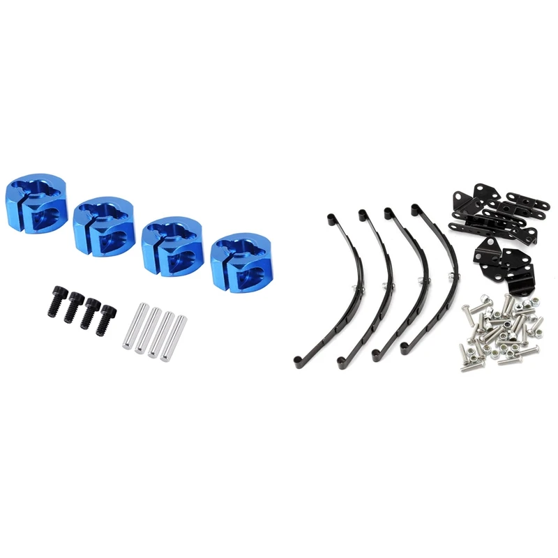 Blue RC Metal 7.0 Wheel Hex 12Mm Drive With 4Pcs 1/10 Leaf Springs Set Highlift Chassis