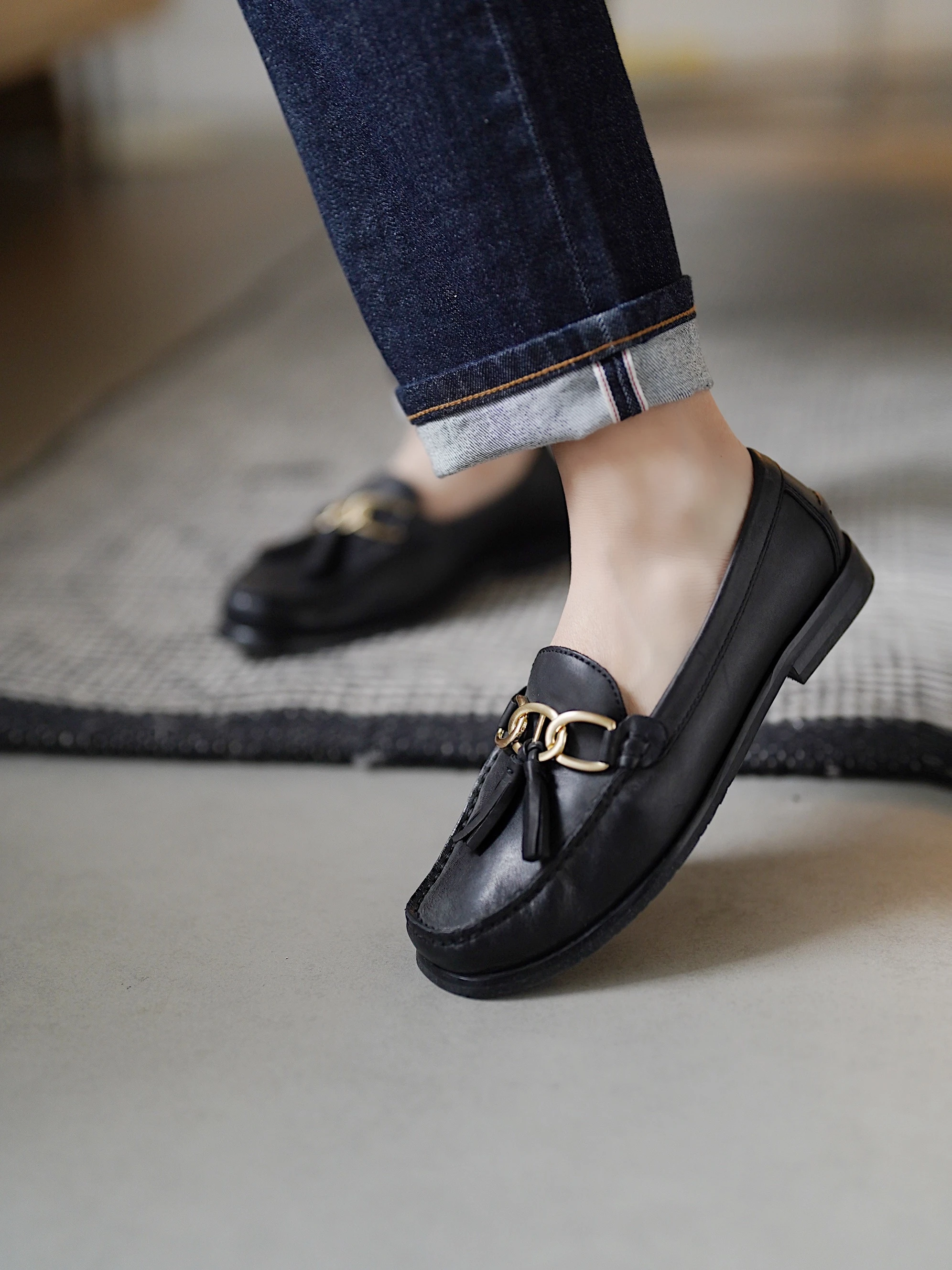 Pumpkin Valley Vintage Flat oes Handmade Leather Inner Silk Leather Sole Retro Flats Women's Footwear Autumn Collection