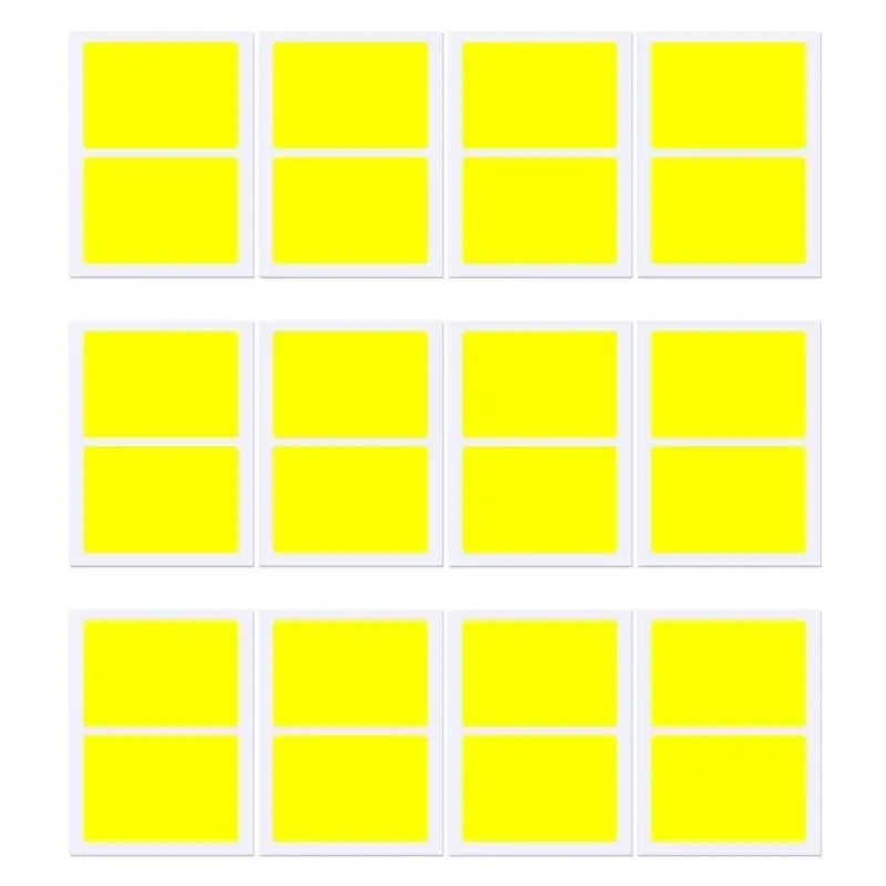 31BA 12 Sheets/Pack Colored Label Sticker Rectangular Coding Labels Waterproof Moving Sticker for Inventory Office Moving Box