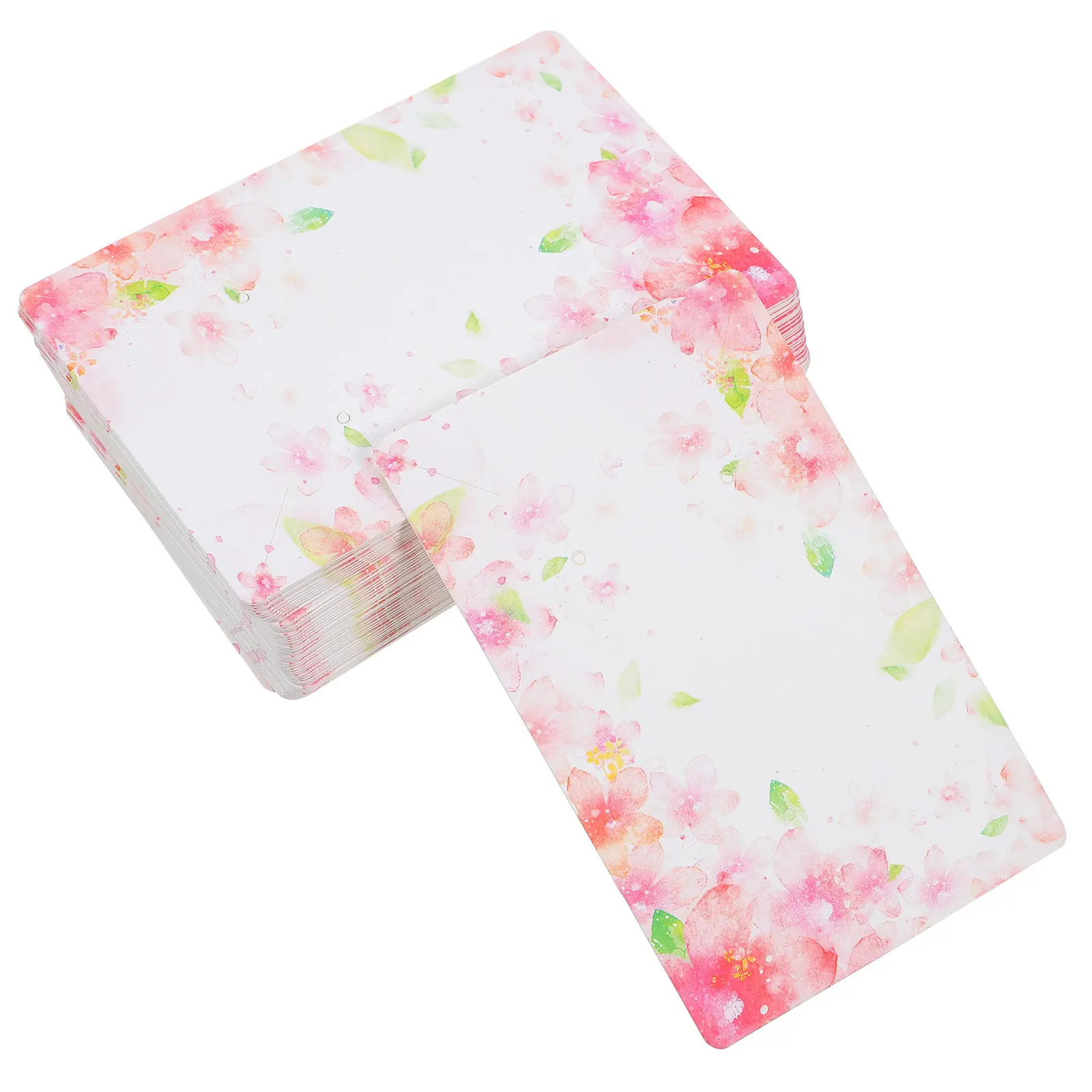 

100 шт. картонных карточек для упаковки ювелирных изделий: цветочные карточки для серег, бирки для ожерелий, складные демонстрационные карточки для украшений для магазина