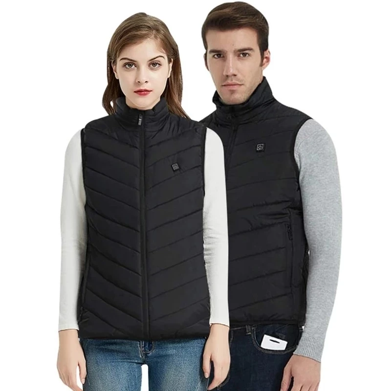 9 Heated Vest Men Women Fashion Winter Jacket Coat USB Heating Thermal Vest Warm Clothes Winter Heated Vest Protable S-4XL