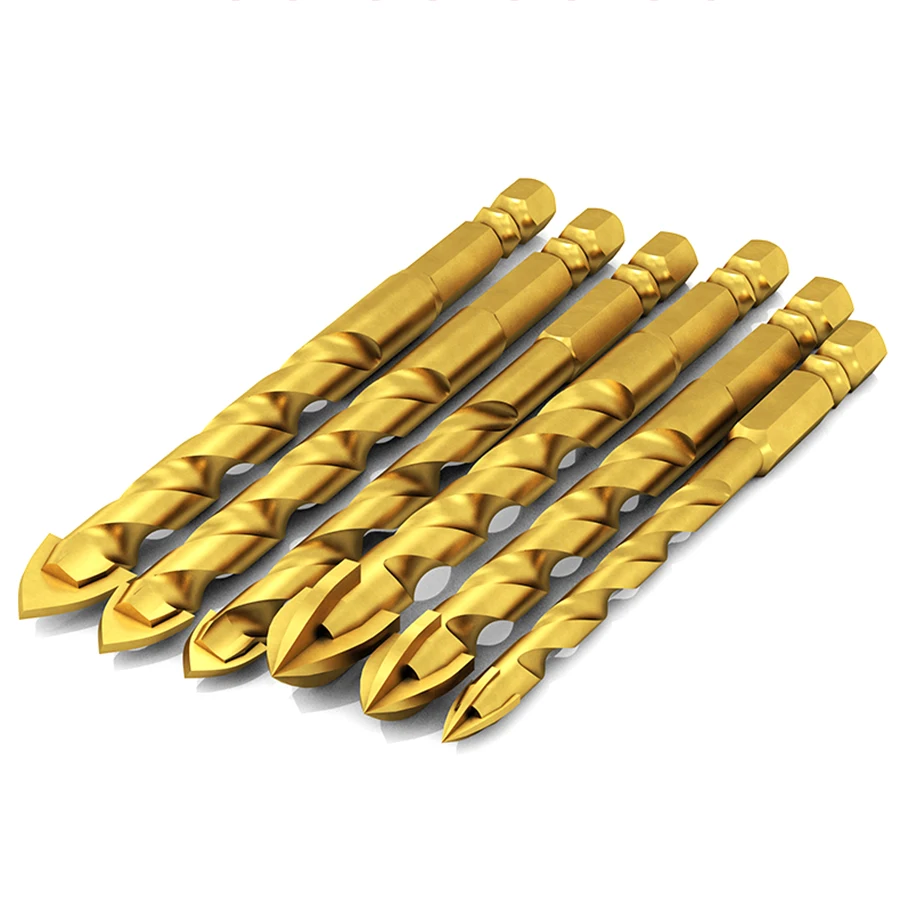Triangle drill bit 6mm 8mm 10mm 12mm all-ceramic glass concrete cement wall hand electric drill tile punch twist drill turn head