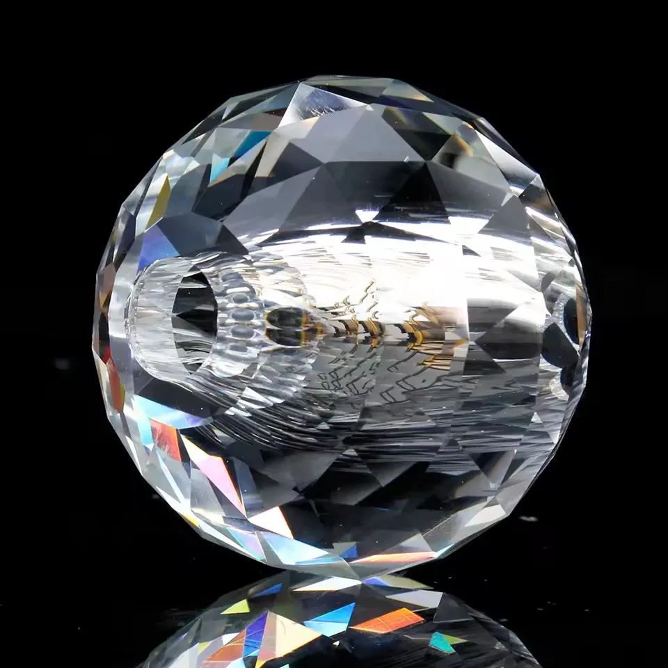 K9 Crystal Glass Ball Faceted Hexagon Vertical Hole Suncatcher Prism Paperweight Stair Handrails Door Handles Chandelier Parts