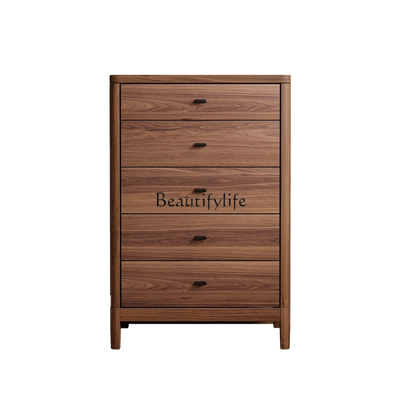 

Black walnut medieval TV cabinet living room simple locker