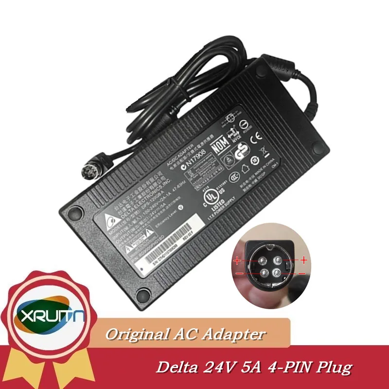 

Genuine Delta Electronics DPS-120QB A AC/DC Adapter 24V-5A 4-Pin Plug 120W Charger Power Supply