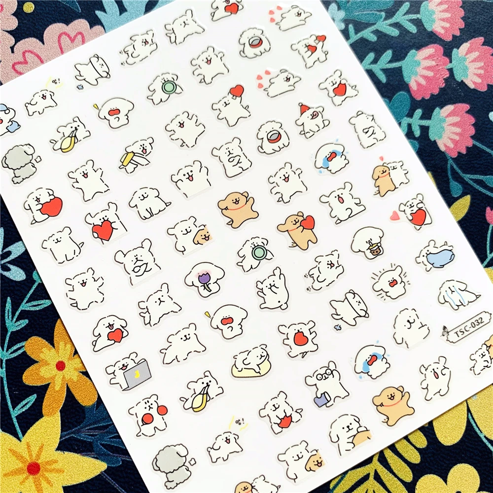 Newest TSC-032 Cartoon  TSC series fashion english alphabet 3d nail art stickers decal template diy nail tool decoration