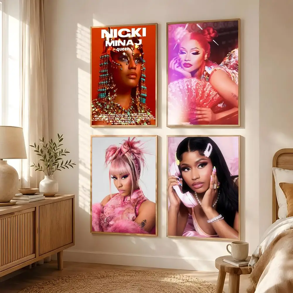 Rapper Nicki Minaj Poster Poster Self-adhesive Art Waterproof Paper Sticker Coffee House Bar Room Wall Decor