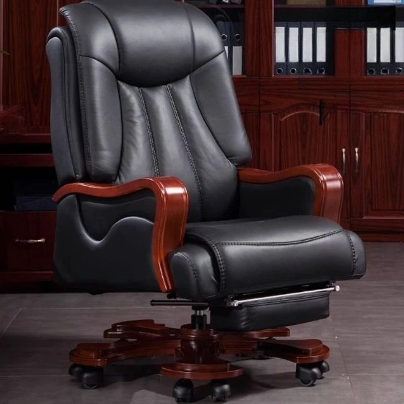 

Ergonomic Handle Office Chair Vintage Luxury Mobile Comfy Office Chair Leather Massage Cadeira De Escritorio Room Furniture