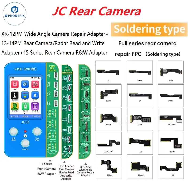 

JC JCID V1SE V1S Pro Wide angle Camera Board for iPhone XR XS Max 11 12 Pro Max Mini Camera pop-up Window Repair FPC Flex tools